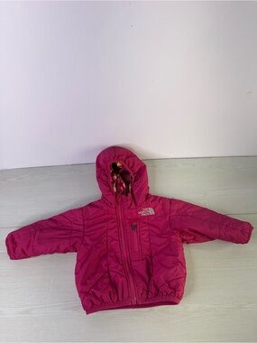 The North Face Reversible Pink Hooded Jacket size 3 Months